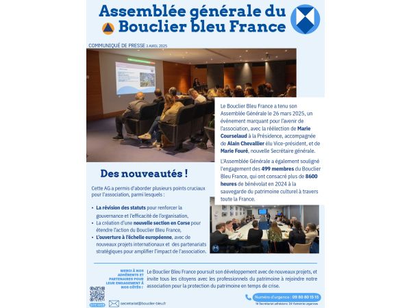 Parution du communiqué de presse de l'Assemblée Générale 2025 !