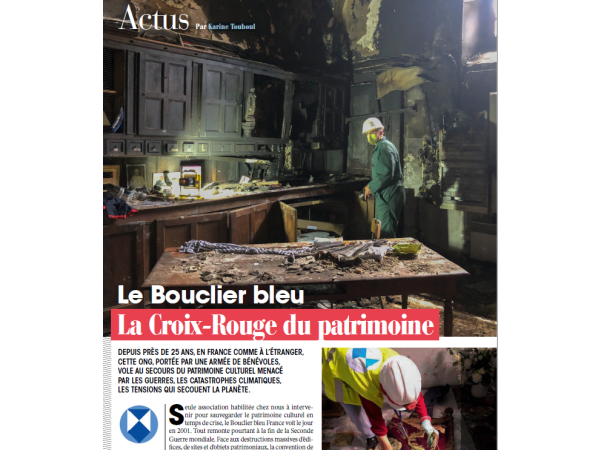Le Bouclier bleu "Croix rouge du patrimoine".