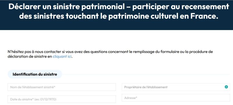 Mémoire de sinistre : participer au recensement des sinistres sur le patrimoine culturel