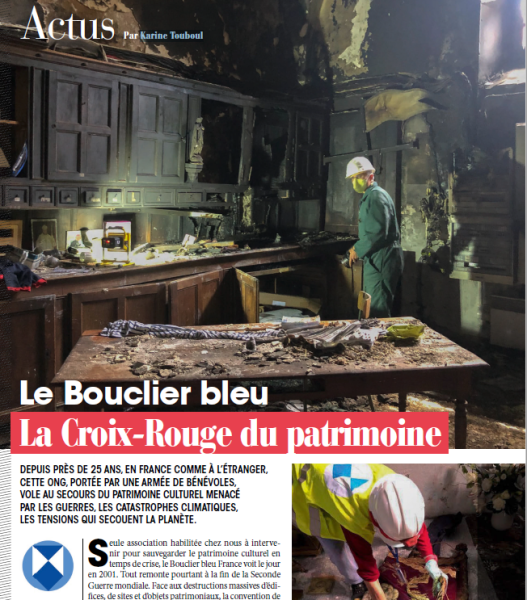 Le Bouclier bleu "Croix rouge du patrimoine".