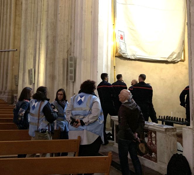 Invitation du BbF par la DRAC Occitanie à la formation des pompiers du SDIS 34 sur la Cathédrale St-Pierre de Montpellier